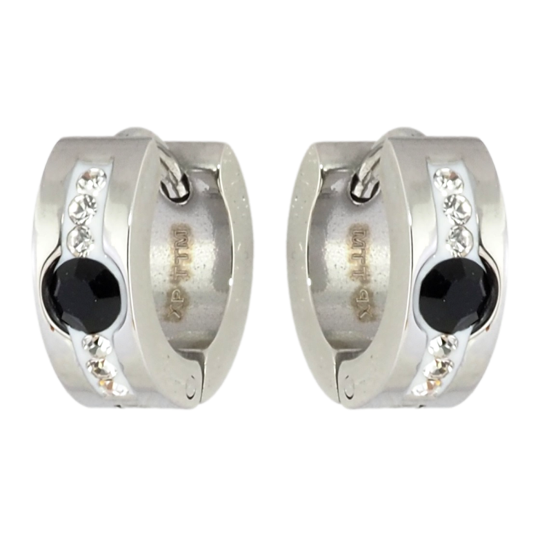 Сережки Xuping TTM Stainless Steel колір Родій колечка Доріжки цирконію з фіанітами фото №3 Сережки Xuping TTM Stainless Steel колір Родій колечка Доріжки цирконію з фіанітами фото №3