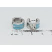 Серьги Xuping TTM Stainless Steel цвет Родий колечки Узор бирюзовой эмалью фото №2 Серьги Xuping TTM Stainless Steel цвет Родий колечки Узор бирюзовой эмалью фото №2