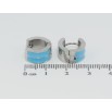Серьги Xuping TTM Stainless Steel цвет Родий колечки Узор голубой эмалью фото №2 Серьги Xuping TTM Stainless Steel цвет Родий колечки Узор голубой эмалью фото №2