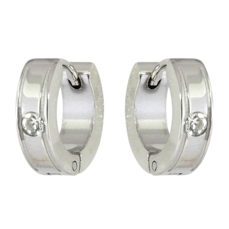 Серьги Xuping TTM Stainless Steel цвет Родий колечки Узор с вставкой цирконием фото №1 Серьги Xuping TTM Stainless Steel цвет Родий колечки Узор с вставкой цирконием фото №1