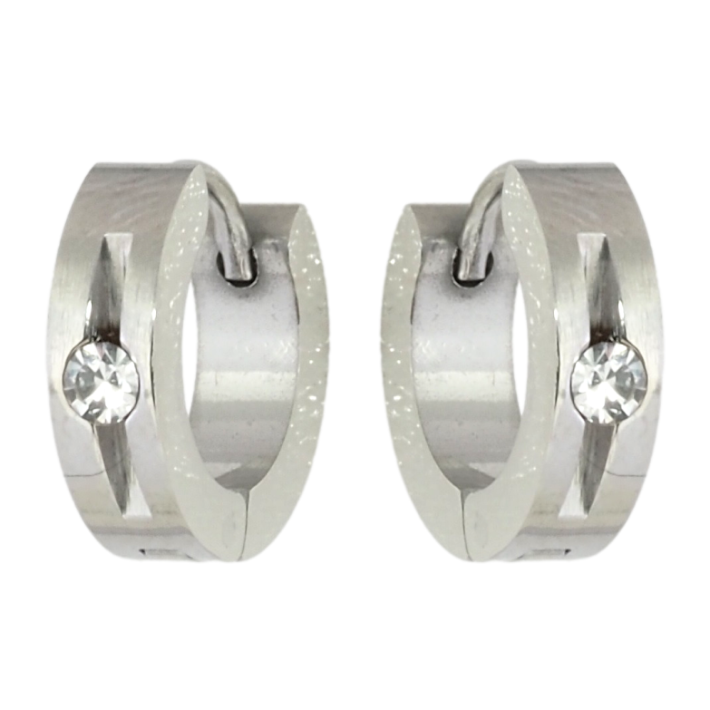 Сережки Xuping TTM Stainless Steel колір Родій колечка Візерунок з вставкою цирконій фото №1 Сережки Xuping TTM Stainless Steel колір Родій колечка Візерунок з вставкою цирконій фото №1