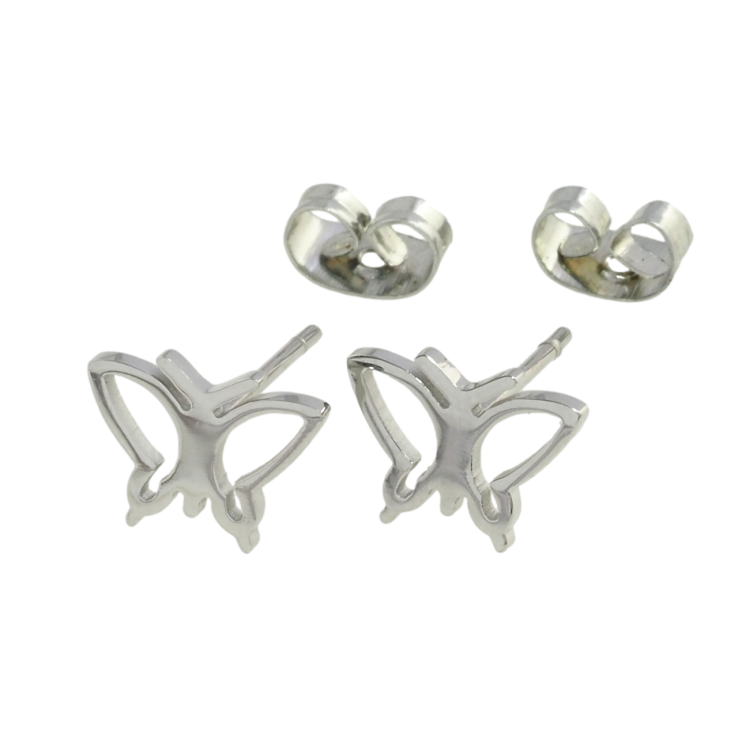 Серьги Xuping TTM Stainless Steel цвет Родий пусеты Бабочки фото №20