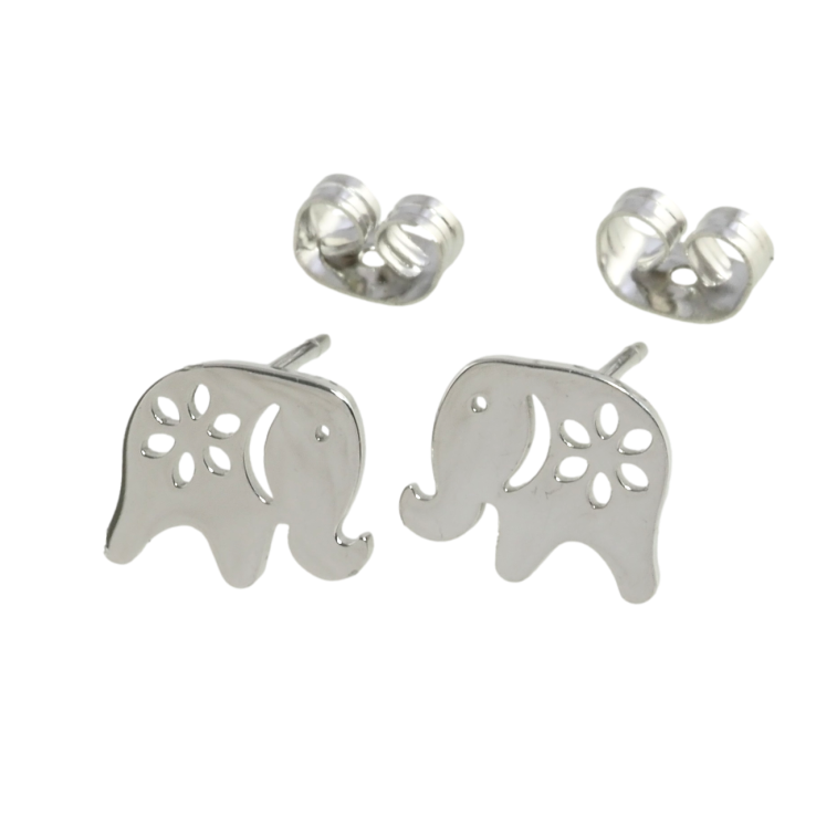 Серьги Xuping TTM Stainless Steel цвет Родий пусеты Слоники фото №10