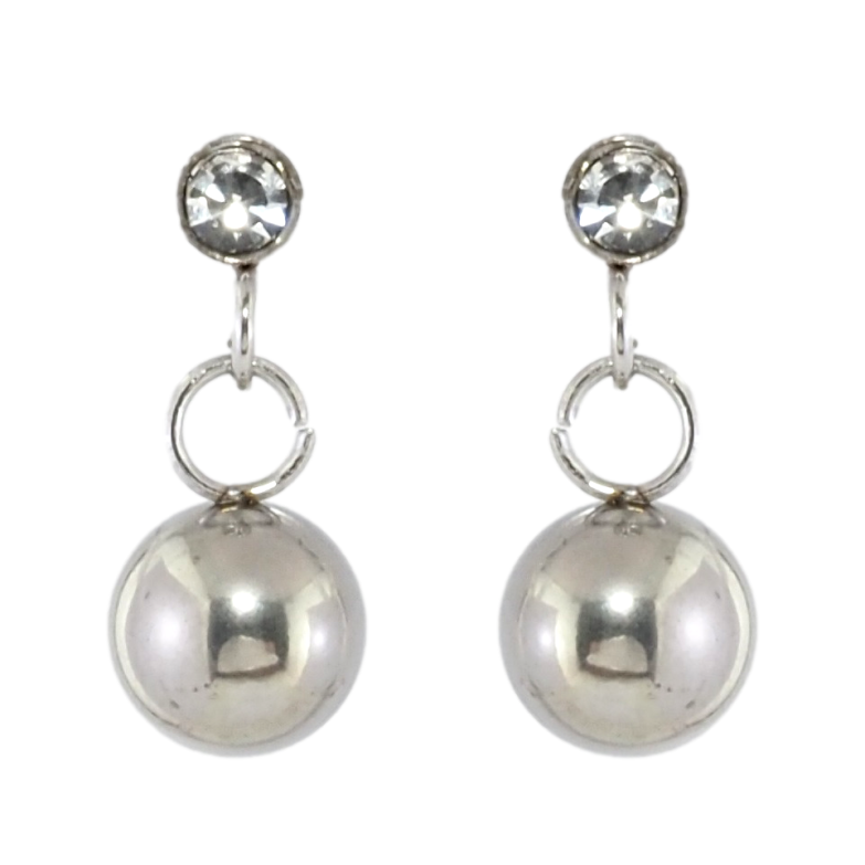 Сережки Xuping TTM Stainless Steel колір Родій пусети Підвіски кульки на кристалах фото №10 Сережки Xuping TTM Stainless Steel колір Родій пусети Підвіски кульки на кристалах фото №10