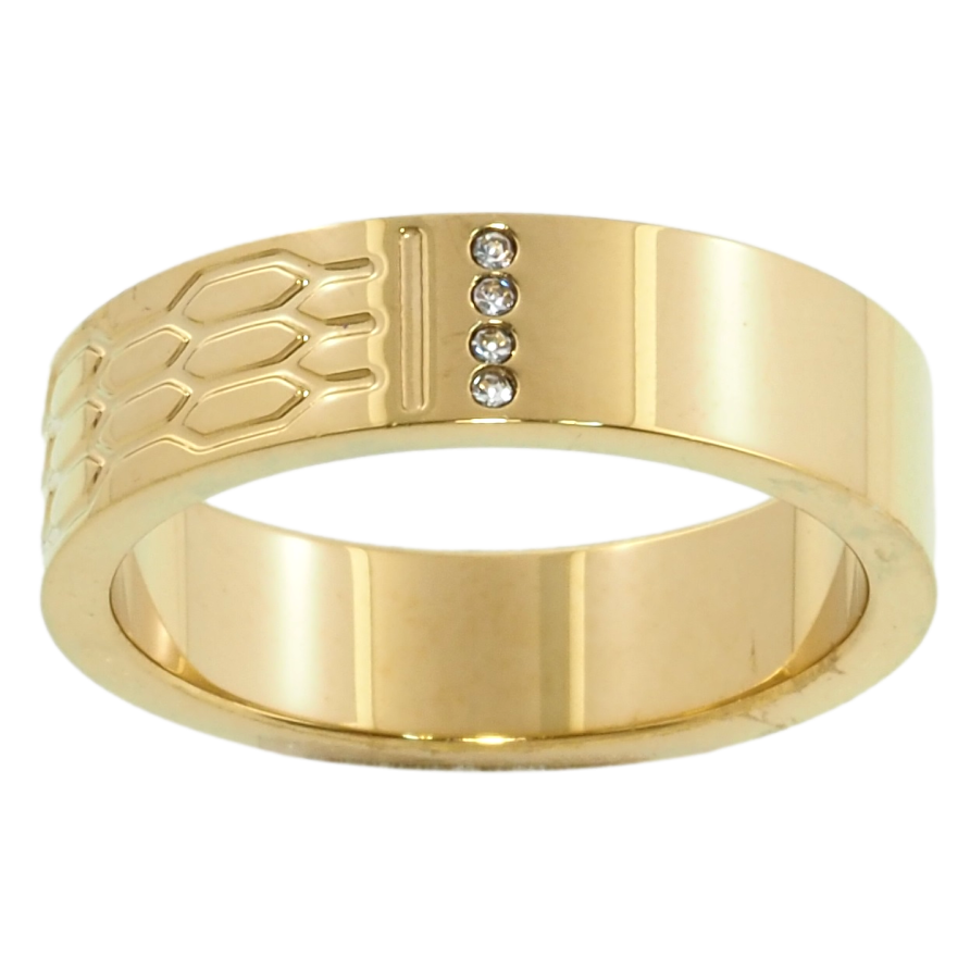 Кольцо Xuping TTM Stainless Steel Цвет 14К Узор с цирконием, шир. 5.5мм фото №1 Кольцо Xuping TTM Stainless Steel Цвет 14К Узор с цирконием, шир. 5.5мм фото №1