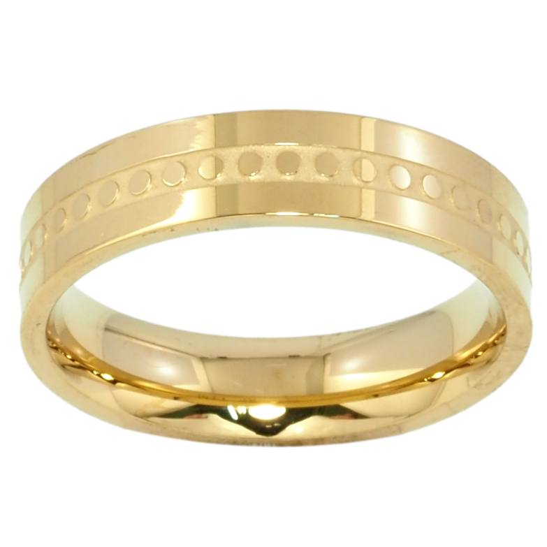Кольцо Xuping TTM Stainless Steel Цвет 14К Обручальное с узором, шир. 5мм фото №1 Кольцо Xuping TTM Stainless Steel Цвет 14К Обручальное с узором, шир. 5мм фото №1