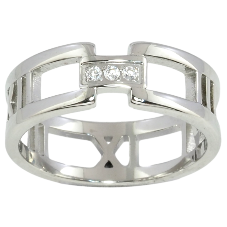 Каблучка Xuping TTM Stainless Steel Колір Родій Римські цифри фото №1 Каблучка Xuping TTM Stainless Steel Колір Родій Римські цифри фото №1