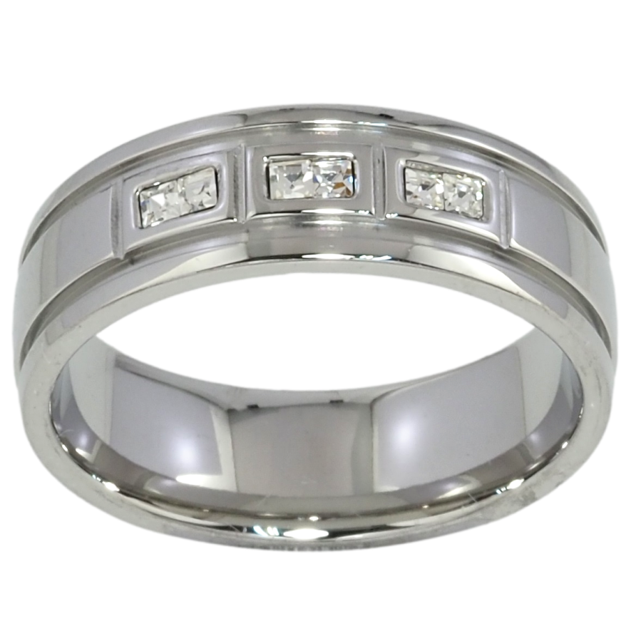 Кольцо Xuping TTM Stainless Steel Цвет Родий Узор с цирконием. шир. 6.5мм фото №1 Кольцо Xuping TTM Stainless Steel Цвет Родий Узор с цирконием. шир. 6.5мм фото №1