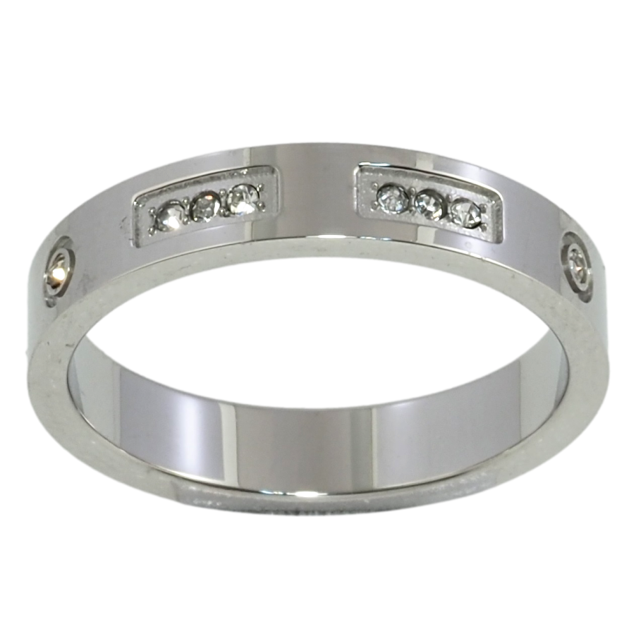Кольцо Xuping TTM Stainless Steel Цвет Родий Узор с цирконием. шир. 4мм фото №1 Кольцо Xuping TTM Stainless Steel Цвет Родий Узор с цирконием. шир. 4мм фото №1