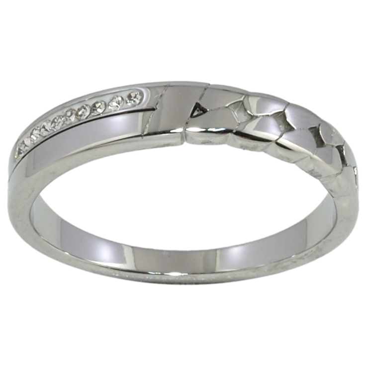 Каблучка Xuping TTM Stainless Steel Колір Родій Візерунок ланцюжок з цирконієм р,19,19.5 фото №3