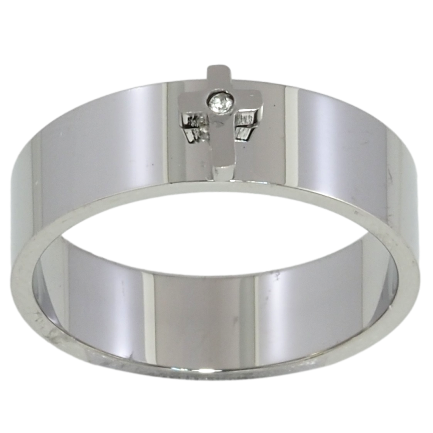 Кольцо Xuping TTM Stainless Steel Цвет Родий Крестик, шир. 6мм фото №1 Кольцо Xuping TTM Stainless Steel Цвет Родий Крестик, шир. 6мм фото №1