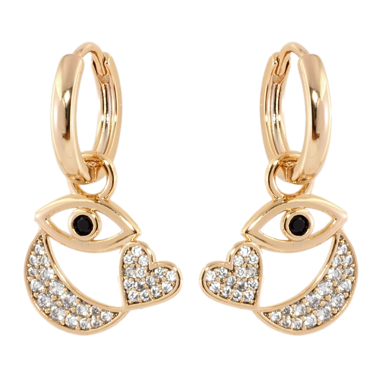 Сережки Xuping Позолота 18K підвіски на колечках Декоративні підвіски з цирконієм 2 в 1 фото №3 Сережки Xuping Позолота 18K підвіски на колечках Декоративні підвіски з цирконієм 2 в 1 фото №3