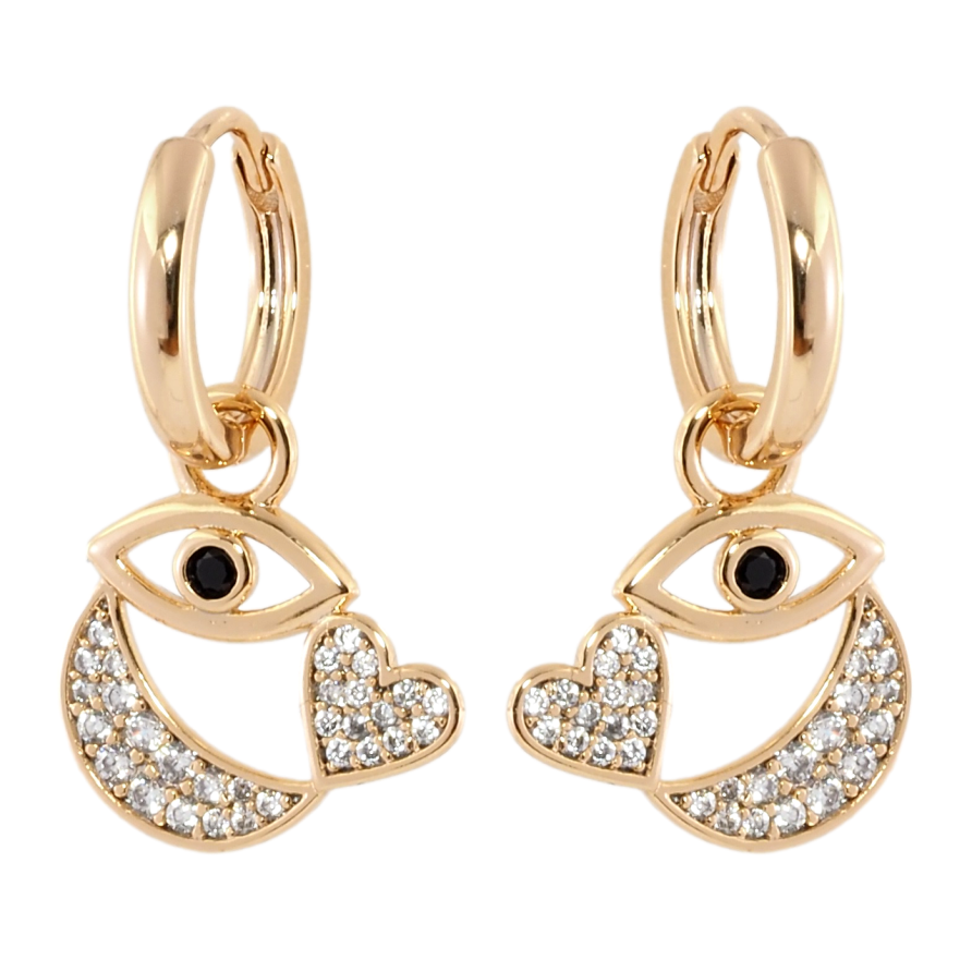 Серьги Xuping Позолота 18K подвески на колечках Декоративные подвески с цирконием 2 в 1 фото №1 Серьги Xuping Позолота 18K подвески на колечках Декоративные подвески с цирконием 2 в 1 фото №1