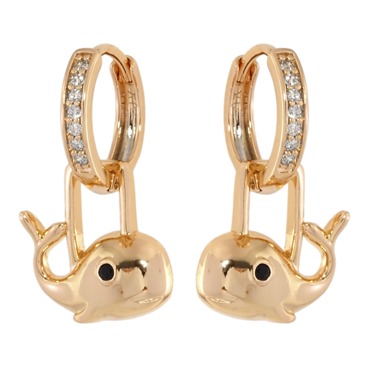 Серьги Xuping Позолота 18K подвески на колечках Киты 2 в 1 фото №18 Серьги Xuping Позолота 18K подвески на колечках Киты 2 в 1 фото №18