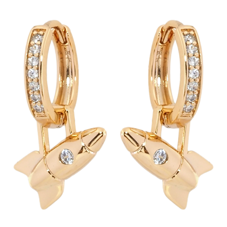 Серьги Xuping Позолота 18K подвески на колечках Ракеты 2 в 1 фото №19 Серьги Xuping Позолота 18K подвески на колечках Ракеты 2 в 1 фото №19