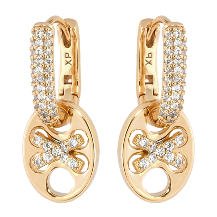 Серьги Xuping Позолота 18K подвески на колечках Овальные подвески с инкрустацией цирконием 2 в 1 фото №11 Серьги Xuping Позолота 18K подвески на колечках Овальные подвески с инкрустацией цирконием 2 в 1 фото №11