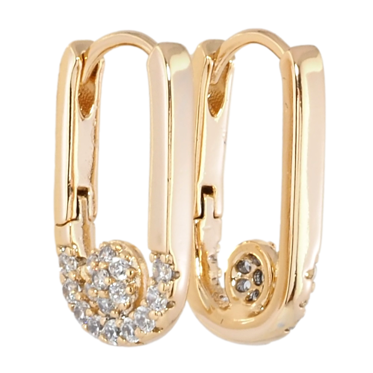 Сережки Xuping Позолота 18K колечка Бічний візерунок цирконієм фото №6 Сережки Xuping Позолота 18K колечка Бічний візерунок цирконієм фото №6