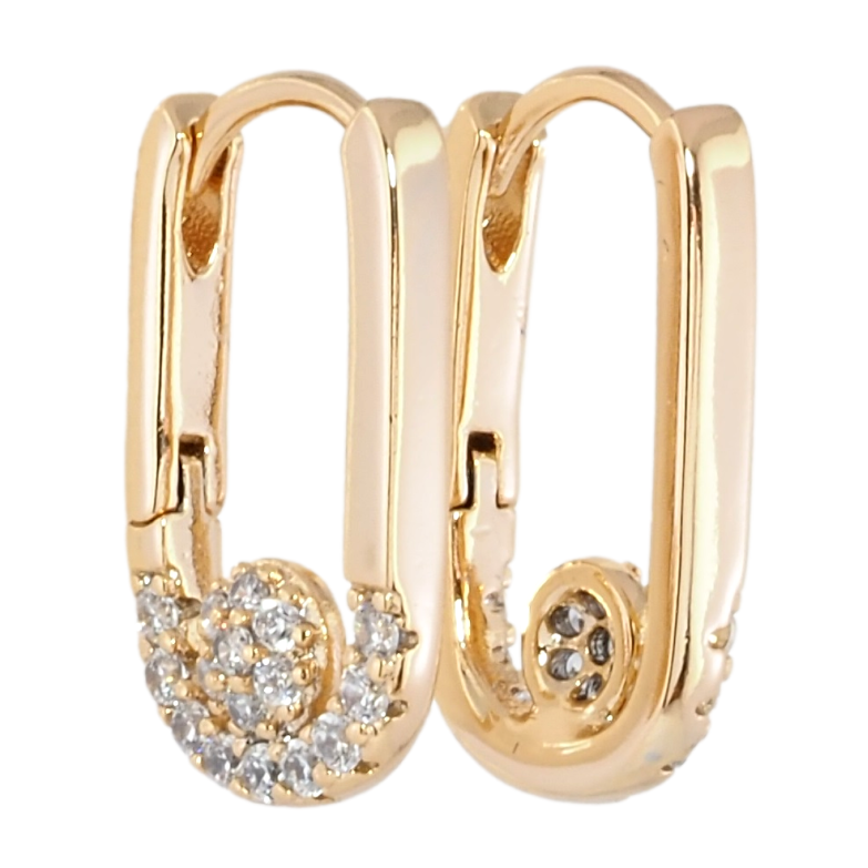 Сережки Xuping Позолота 18K колечка Бічний візерунок цирконієм фото №4 Сережки Xuping Позолота 18K колечка Бічний візерунок цирконієм фото №4