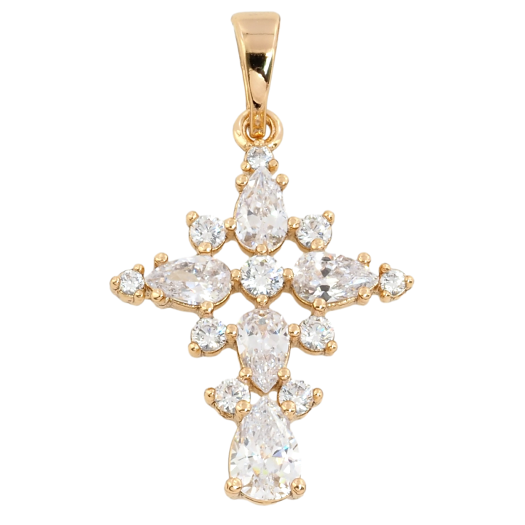 Кулон Xuping Позолота 18K Кришталевий Хрест для ланцюжка до 5мм фото №24
