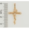 Кулон Xuping Позолота 18K Крест с цирконием и вьющимся цветком для цепочки до 5мм фото №2