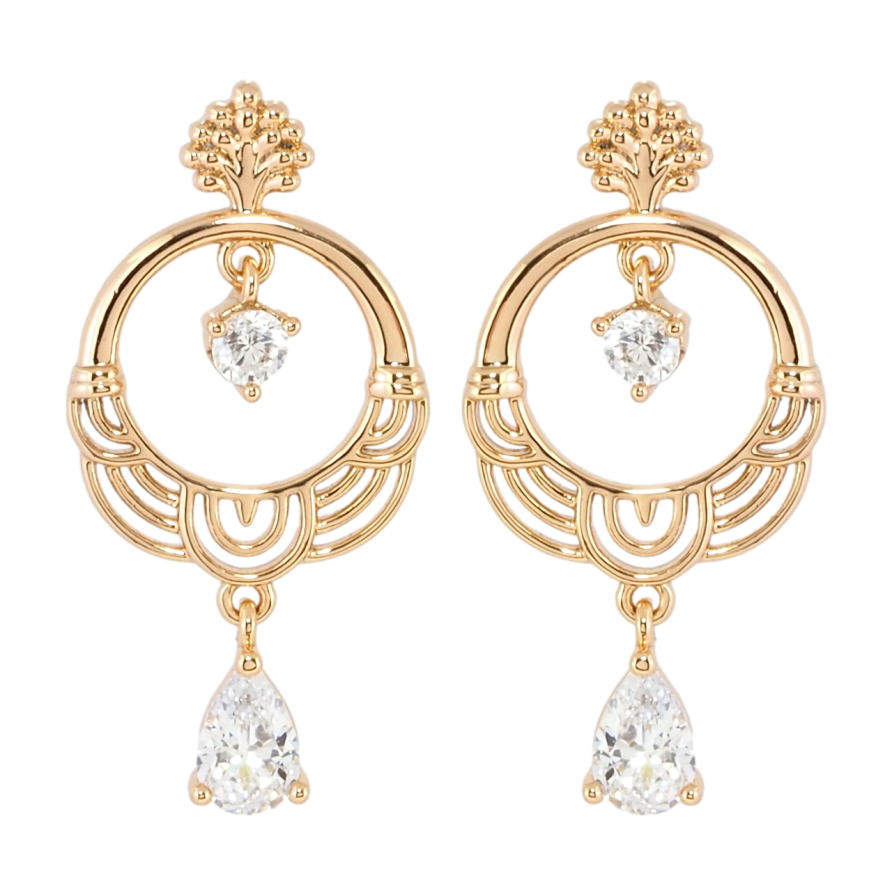 Серьги Xuping Позолота 18K пусеты Декоративные подвески с фианитами фото №1