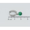 Серьги Xuping TTM Stainless Steel цвет Родий подвески на колечках Зеленые кристаллы ø 6мм фото №2