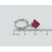 Серьги Xuping TTM Stainless Steel цвет Родий подвески на колечках Красные кристаллы 6х6мм фото №2