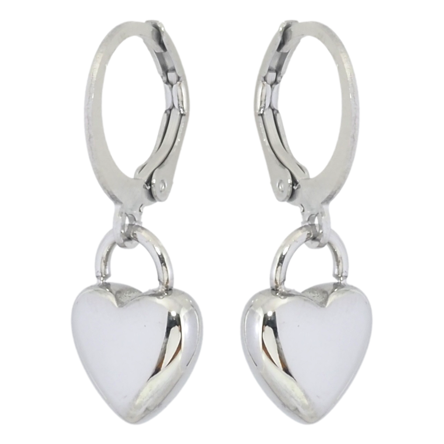 Серьги Xuping TTM Stainless Steel цвет Родий подвески на колечках Сердечки фото №1