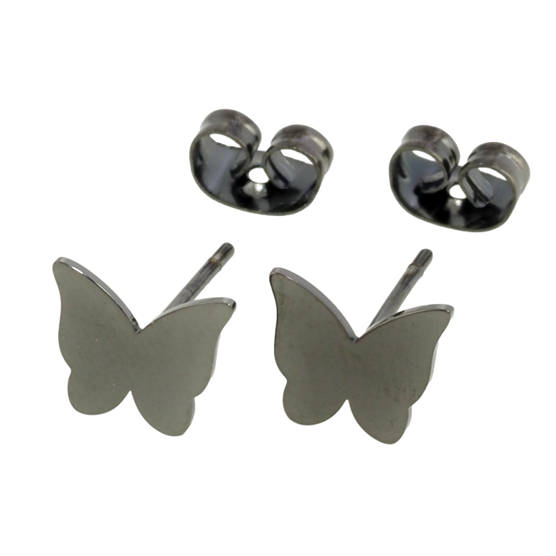 Сережки Xuping TTM Stainless Steel колір графіт пусети Метелики фото №14