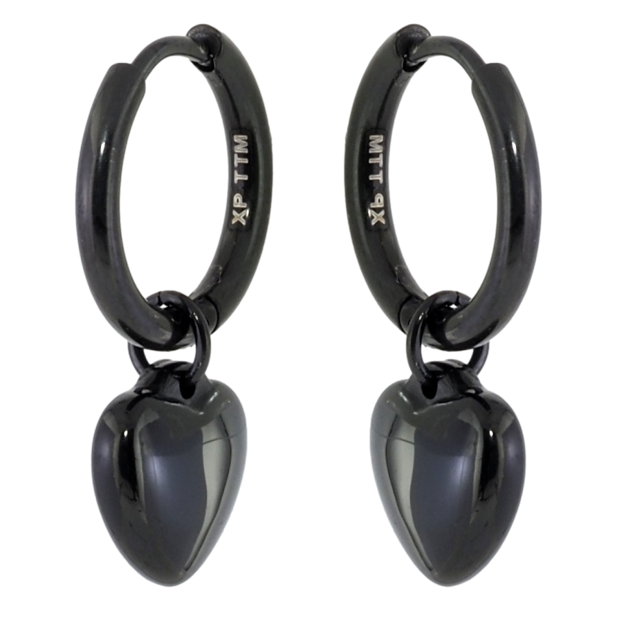 Серьги Xuping цвет Black подвески на колечках Сердечки 2 в 1 фото №1 Серьги Xuping цвет Black подвески на колечках Сердечки 2 в 1 фото №1