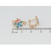 Серьги Xuping Позолота 18K английский замок Цветочки с цветной эмалью и цирконием фото №2 Серьги Xuping Позолота 18K английский замок Цветочки с цветной эмалью и цирконием фото №2