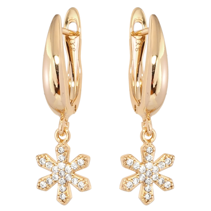 Серьги Xuping Позолота 18K английский замок Снежинки фото №23 Серьги Xuping Позолота 18K английский замок Снежинки фото №23