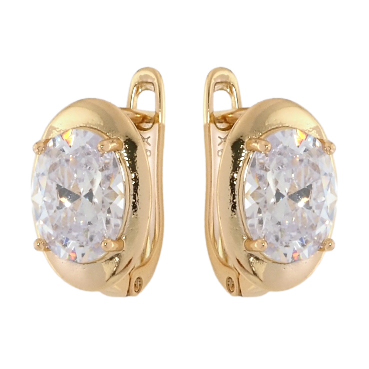 Серьги Xuping Позолота 18K английский замок Фианиты фото №4