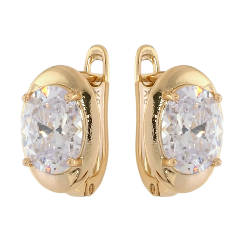 Серьги Xuping Позолота 18K английский замок Фианиты фото №1 Серьги Xuping Позолота 18K английский замок Фианиты фото №1