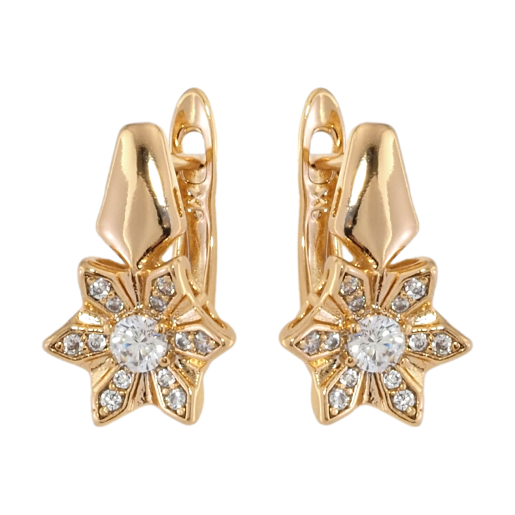 Серьги Xuping Позолота 18K английский замок Цветочки с цирконием фото №17 Серьги Xuping Позолота 18K английский замок Цветочки с цирконием фото №17