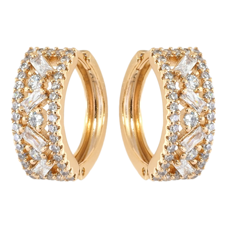 Серьги Xuping Позолота 18K колечки Инкрустация цирконием фото №5 Серьги Xuping Позолота 18K колечки Инкрустация цирконием фото №5