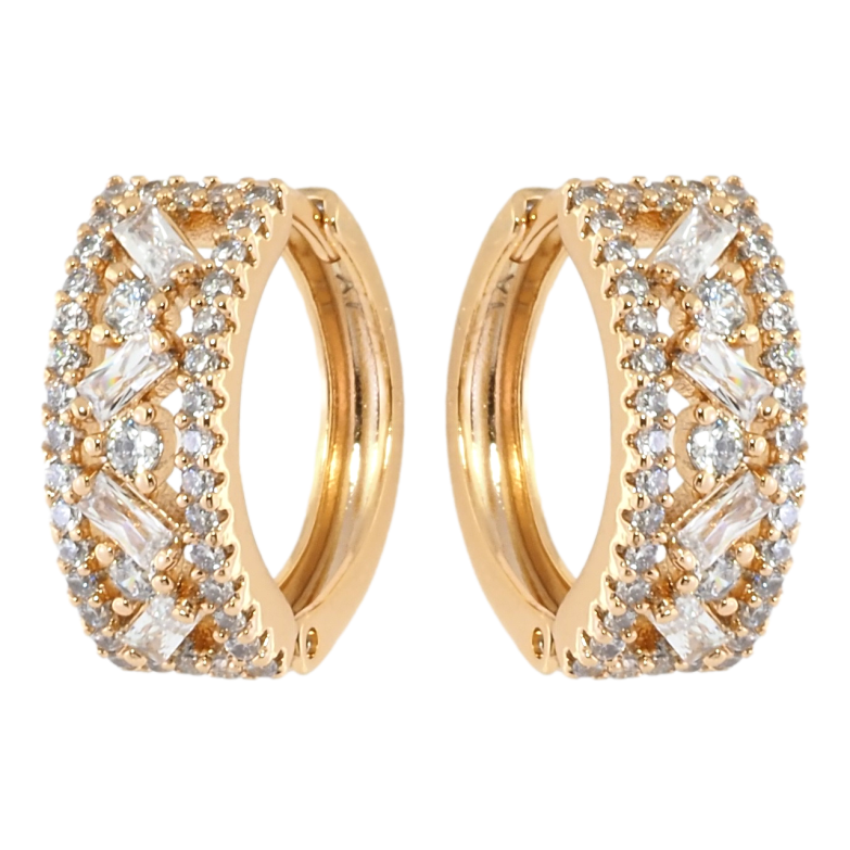 Сережки Xuping Позолота 18K колечка Інкрустація цирконієм фото №20 Сережки Xuping Позолота 18K колечка Інкрустація цирконієм фото №20