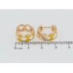 Серьги Xuping цвет 18K колечки Узор с бело-желтой эмалью фото №2 Серьги Xuping цвет 18K колечки Узор с бело-желтой эмалью фото №2