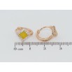 Серьги Xuping Позолота 18K колечки Ромбы с желтой эмалью и цирконием фото №2 Серьги Xuping Позолота 18K колечки Ромбы с желтой эмалью и цирконием фото №2