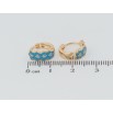 Серьги Xuping Позолота 18K колечки Узор с бирюзовой эмалью фото №2 Серьги Xuping Позолота 18K колечки Узор с бирюзовой эмалью фото №2
