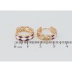 Серьги Xuping Позолота 18K колечки Узор с бело-сиреневой эмалью фото №2 Серьги Xuping Позолота 18K колечки Узор с бело-сиреневой эмалью фото №2