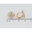 Сережки Xuping Позолота 18K колечка Квіточки з цирконієм фото №2 Сережки Xuping Позолота 18K колечка Квіточки з цирконієм фото №2