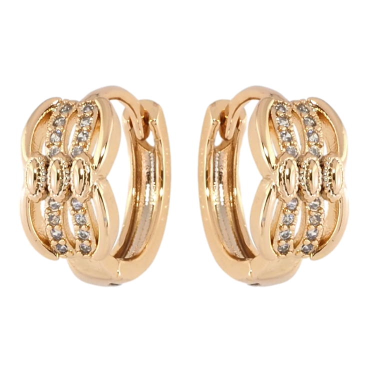 Серьги Xuping Позолота 18K колечки Декоративный узор с цирконием фото №12 Серьги Xuping Позолота 18K колечки Декоративный узор с цирконием фото №12