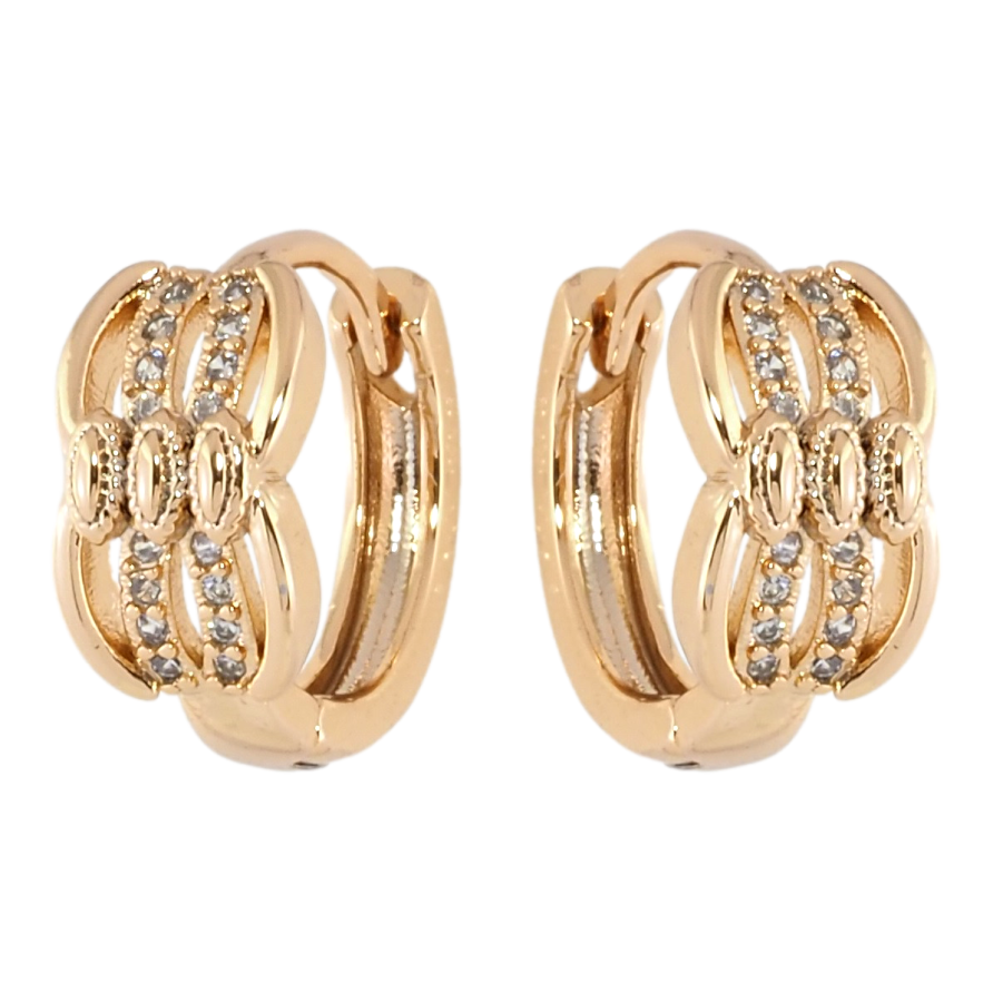 Серьги Xuping Позолота 18K колечки Декоративный узор с цирконием фото №1 Серьги Xuping Позолота 18K колечки Декоративный узор с цирконием фото №1