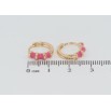 Серьги Xuping Позолота 18K колечки Узор с розовой эмалью фото №2 Серьги Xuping Позолота 18K колечки Узор с розовой эмалью фото №2