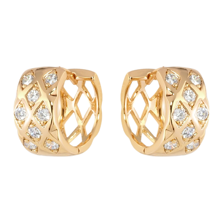 Серьги Xuping Позолота 18K колечки Инкрустация цирконием фото №6 Серьги Xuping Позолота 18K колечки Инкрустация цирконием фото №6