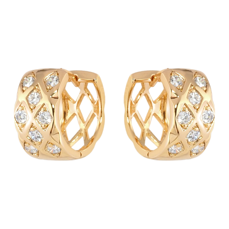 Сережки Xuping Позолота 18K колечка Інкрустація цирконієм фото №8 Сережки Xuping Позолота 18K колечка Інкрустація цирконієм фото №8