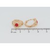 Серьги Xuping Позолота 18K колечки Узор с красной эмалью фото №2 Серьги Xuping Позолота 18K колечки Узор с красной эмалью фото №2