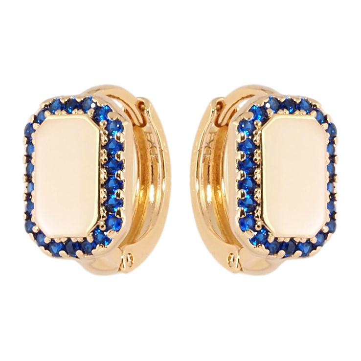 Сережки Xuping Позолота 18K колечка Інкрустація синім цирконієм фото №22 Сережки Xuping Позолота 18K колечка Інкрустація синім цирконієм фото №22