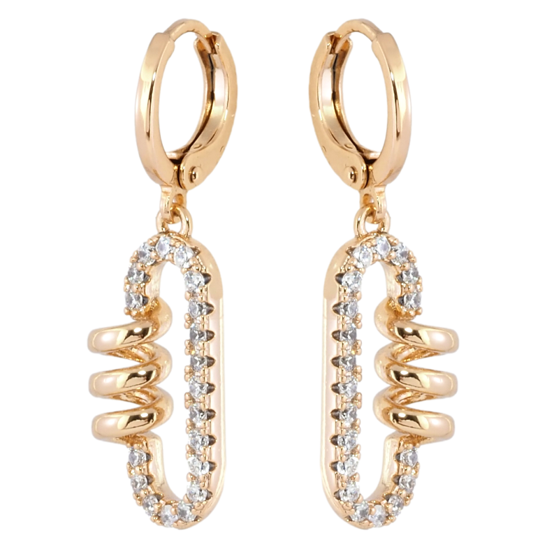 Сережки Xuping Позолота 18K підвіски на колечках Декоративні підвіски з цирконієм фото №2 Сережки Xuping Позолота 18K підвіски на колечках Декоративні підвіски з цирконієм фото №2